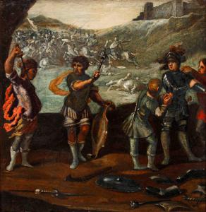 Francesco Montelatici known as Cecco Bravo (Florence, November 15, 1601 – Innsbruck, December 1661), attributed, Vesting of a Knight before Battle